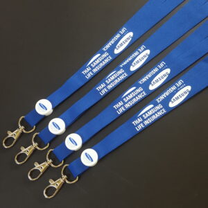 รับผลิต สายคล้องบัตรพนักงาน สายห้อยบัตร สกรีน ตัวนูน โลโก้เรซิ่น 1 จุด