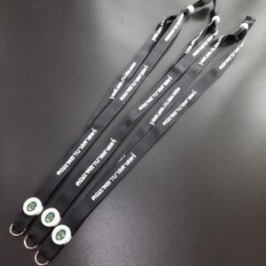 รับผลิต สายคล้องบัตรพนักงาน สายห้อยบัตร สกรีน ตัวนูน โลโก้เรซิ่น 1 จุด