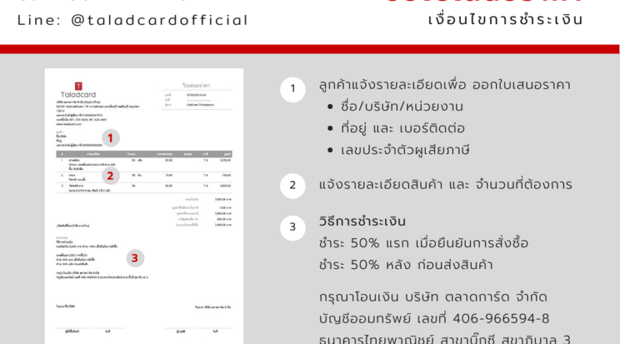 info graphic Request quotation ขอใบเสนอราคา ตลาดการ์ด