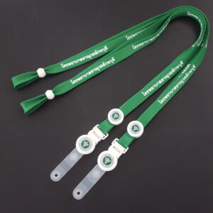 สายคล้องคอ สายคล้องบัตร สีเขียว สกรีนชื่อ โรงพยาบาล ใส่โลโก้ ตรากระทรวงสาธารณสุข