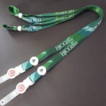 รับผลิต สายคล้องบัตรพนักงาน สายห้อยบัตร สอดสี พิมพ์ซับลิเมชั่น สีเขียว