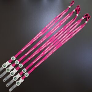 สายคล้องคอ สกรีนชื่อ โรงพยาบาล ตรากระทรวงสาธารณสุข สีชมพู