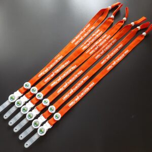 สายคล้องคอ เทศบาลตำบล สีส้ม ติดโลโก้ ตราสัญลักษณ์