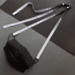 สายคล้องแมส สกรีนโลโก้ ไล่สีเทา ดำ