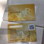 พิมพ์บัตรสมาชิก ร้านอาหา สีทอง รเรียบ หรู บัตรพลาสติกแข็ง พิมพ์ 4 สี 2 หน้า เงื่อนไขการใช้งานหลังบัตร QR code