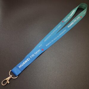 สายคล้องสกรีนโลโก้ Huawei สายคล้องใหญ่กว้าง 25 มม. ไล่สีน้ำเงิน เขียว