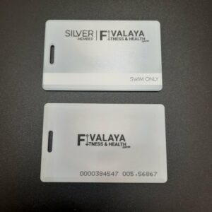 พิมพ์บัตรสมาชิกfitness พิมพ์บัตรProximity card บัตรหนา 1.8 มม. แบบเจาะรู มีเลขหลังบัตร