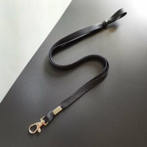 สายคล้องเปล่า สายไม่สกรีน สายคล้องห้อยป้าย สีดำ