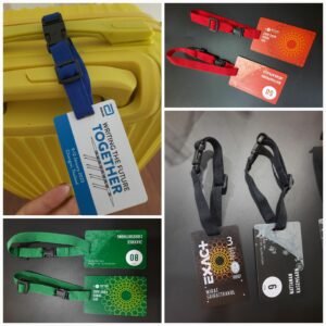 luggage tag baggage tag พร้อมสายเข็มขัดห้อยกระเป๋า ระบุชื่อ กรุ๊ปทัวร์ สถานที่เที่ยว เก็บเป็นของที่ระลึกได้