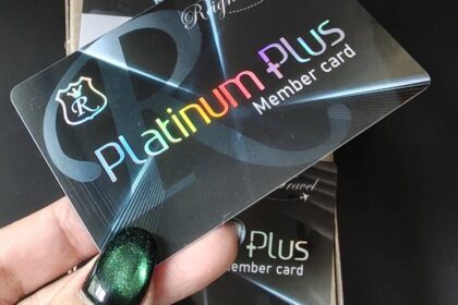 Member card บัตรสมาชิก VIP บัตรออฟเซต ผิวเงา Hotstamp rainbow