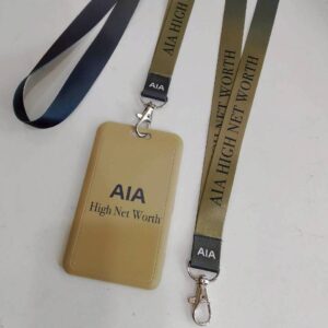 ตัวอย่างสายคล้องบัตรสกรีนกรอบใส่บัตรพนักงาน ตลาดการ์ด